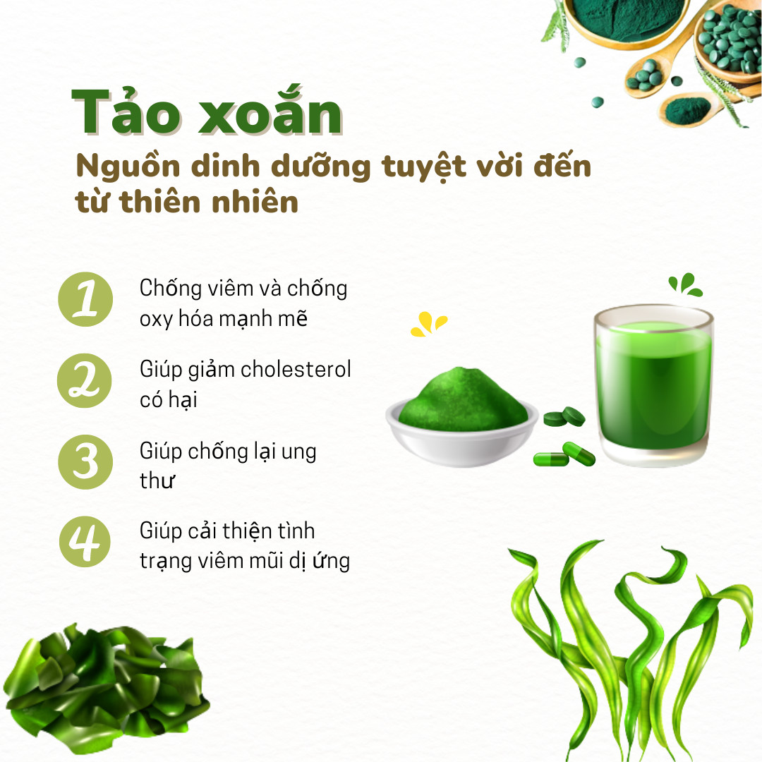 TẢO XOẮN (SPIRULINA) - NGUỒN DINH DƯỠNG TUYỆT VỜI ĐẾN TỪ THIÊN NHIÊN